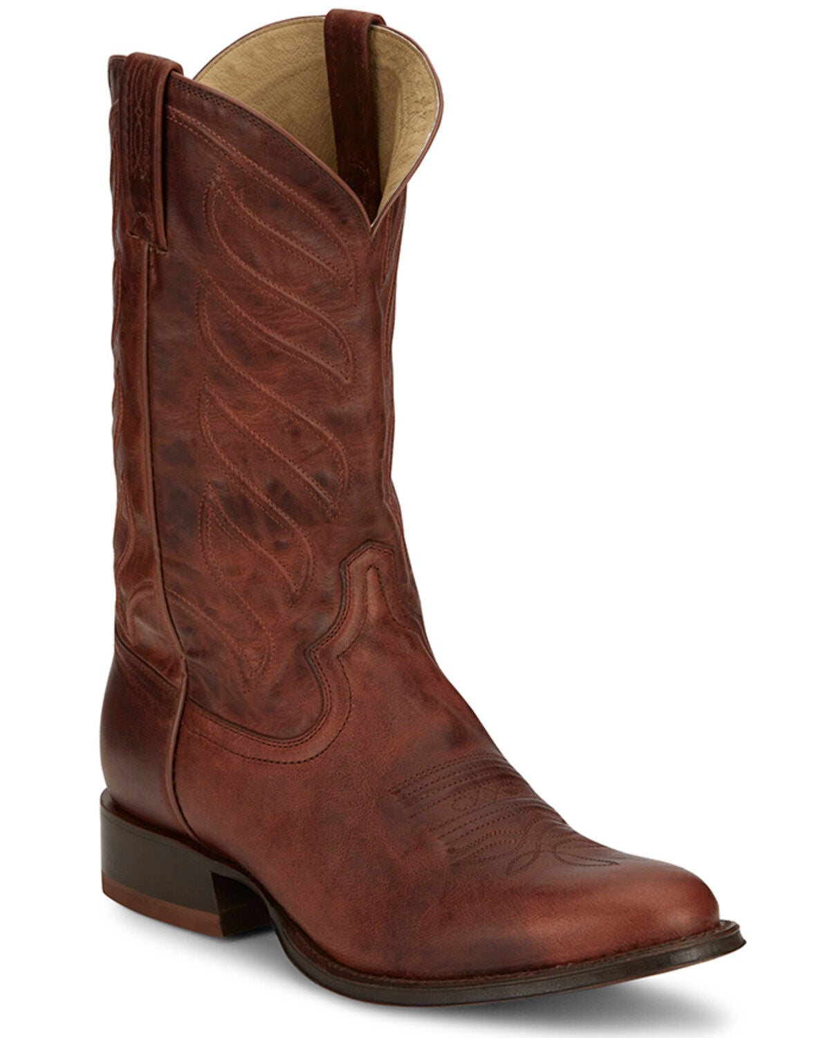 Tony Lama Men's Lenado Western Boots - Round Toe, Cognac, hi-res