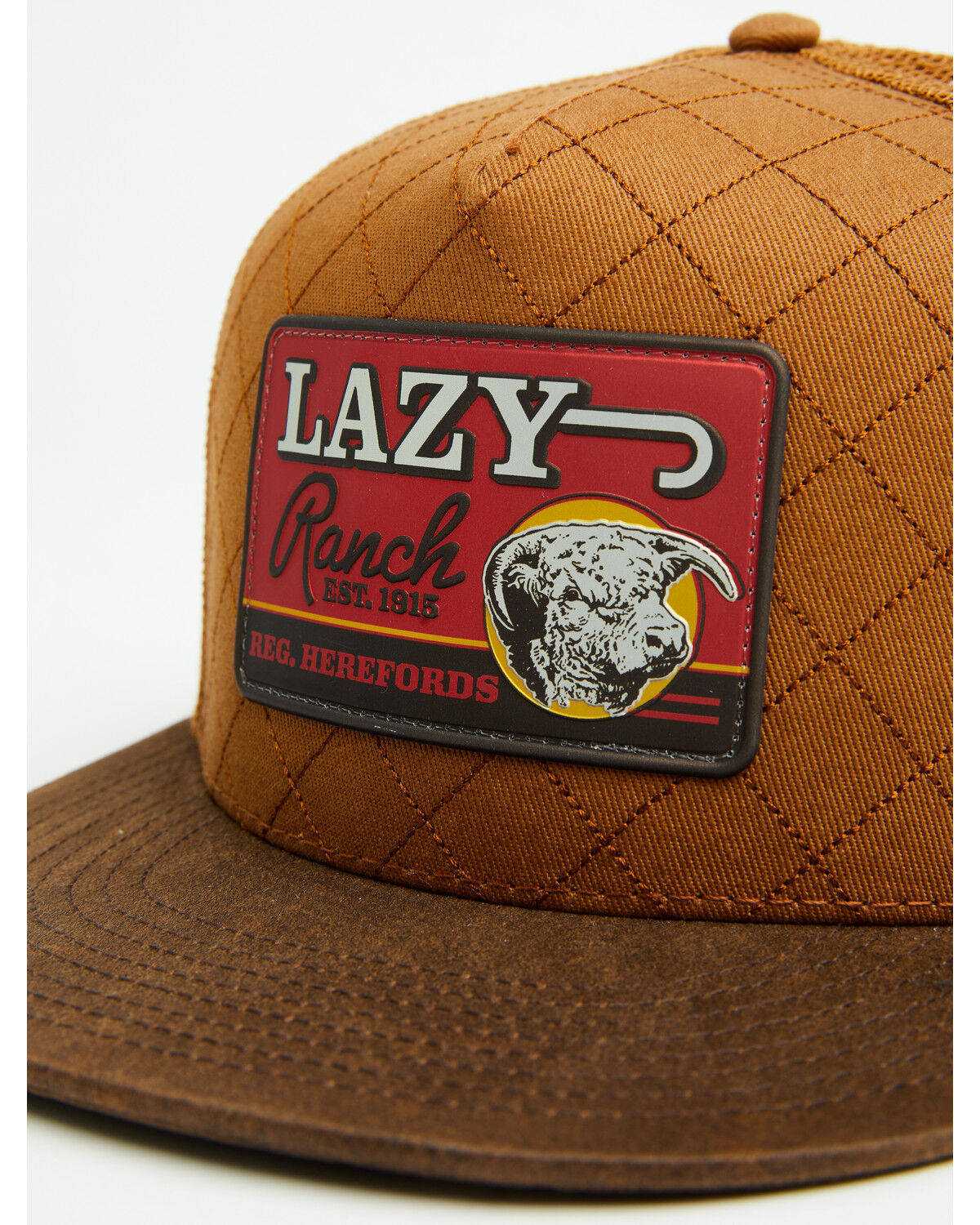 Image #2 - Lazy J Ranch Wear Men's Hard Day Ball Cap, Brown, hi-res