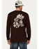 Image #3 - Moonshine Spirit Men's Guitar Floral Print Long Sleeve T-Shirt, Burgundy, hi-res