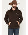 Image #1 - Wrangler Men's Rope Sleeve Logo Hooded Sweatshirt, Dark Brown, hi-res