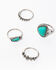 Image #1 - Shyanne Women's Blue Falls Multi Textured Turquoise Ring Set, Silver, hi-res