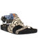 Image #1 - Dingo Women's Sage Brush Zebra Print Calf Hair Sandal, Black, hi-res