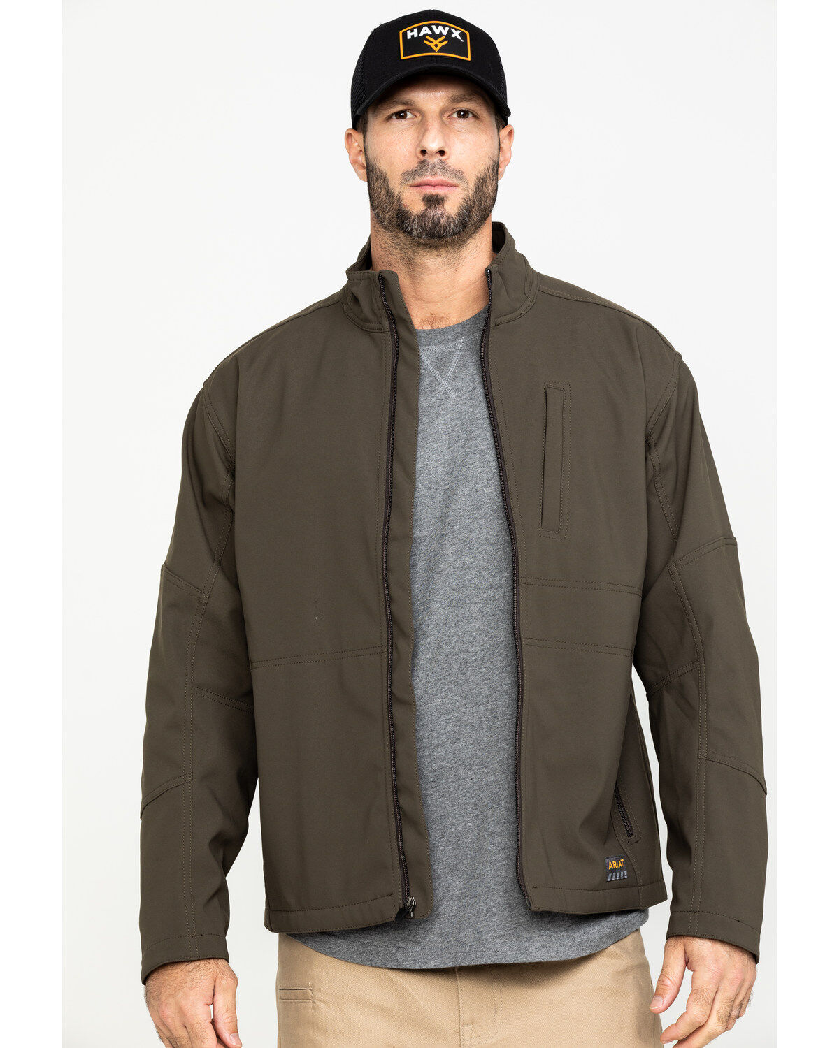 Image #1 - Ariat Men's Rebar Stretch Canvas Softshell Work Jacket, , hi-res