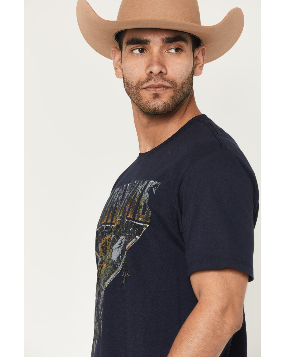 Image #2 - Moonshine Spirit Men's R and R Eagle Short Sleeve Graphic T-Shirt, Navy, hi-res