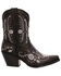 Durango Women's Crush Sterling Wildflower Western Booties - Snip Toe , Black, hi-res