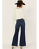 Image #3 - Driftwood Women's Mona X Boogie Nights Dark Wash High Rise Floral Embroidered Flare Stretch Denim Jeans, Medium Wash, hi-res