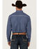 Image #4 - Cowboy Hardware Men's Cross Floral Print Long Sleeve Button-Down Stretch Western Shirt, Navy, hi-res
