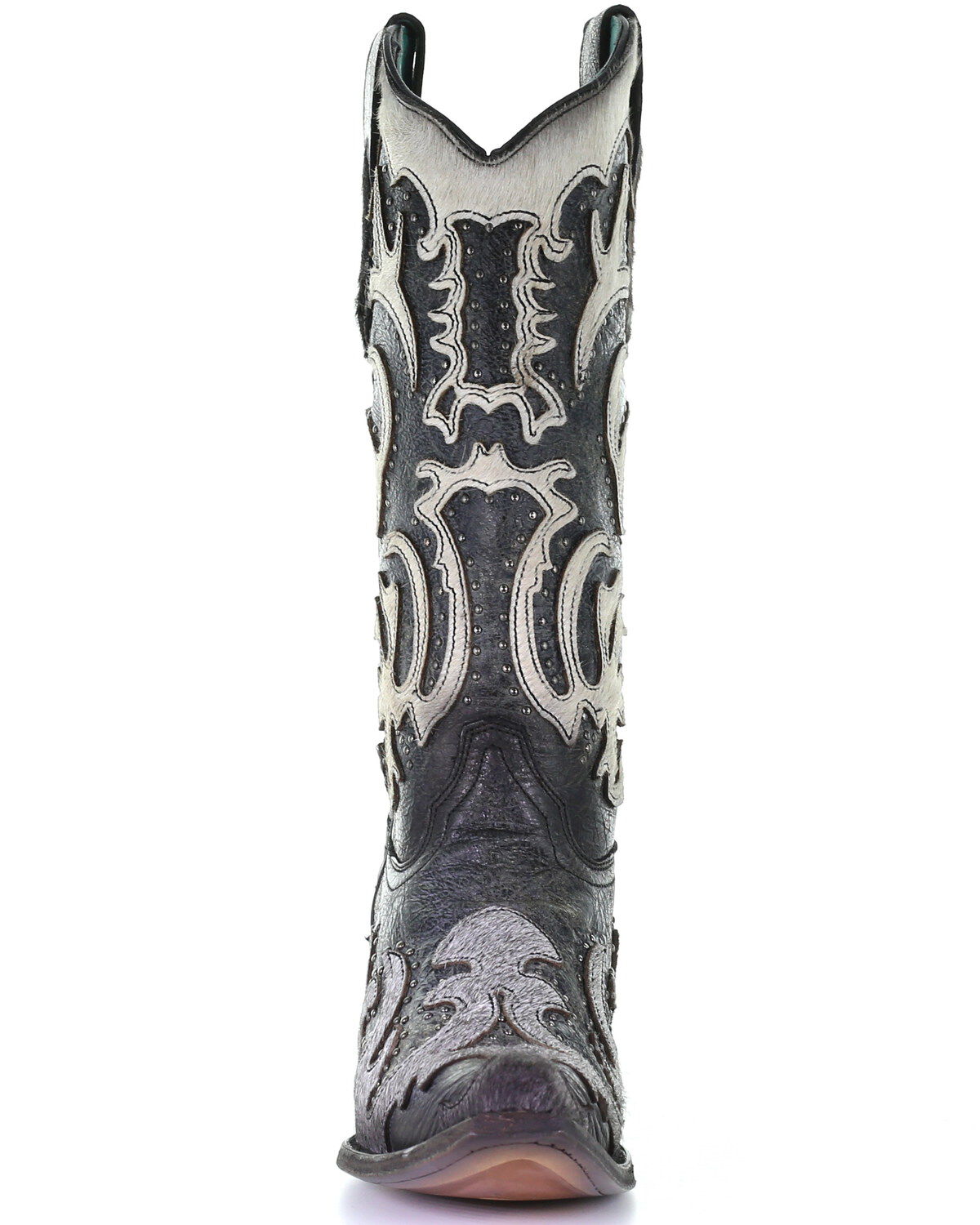 Image #5 - Corral Women's Gray Fur Overlay Western Boots - Snip Toe, , hi-res