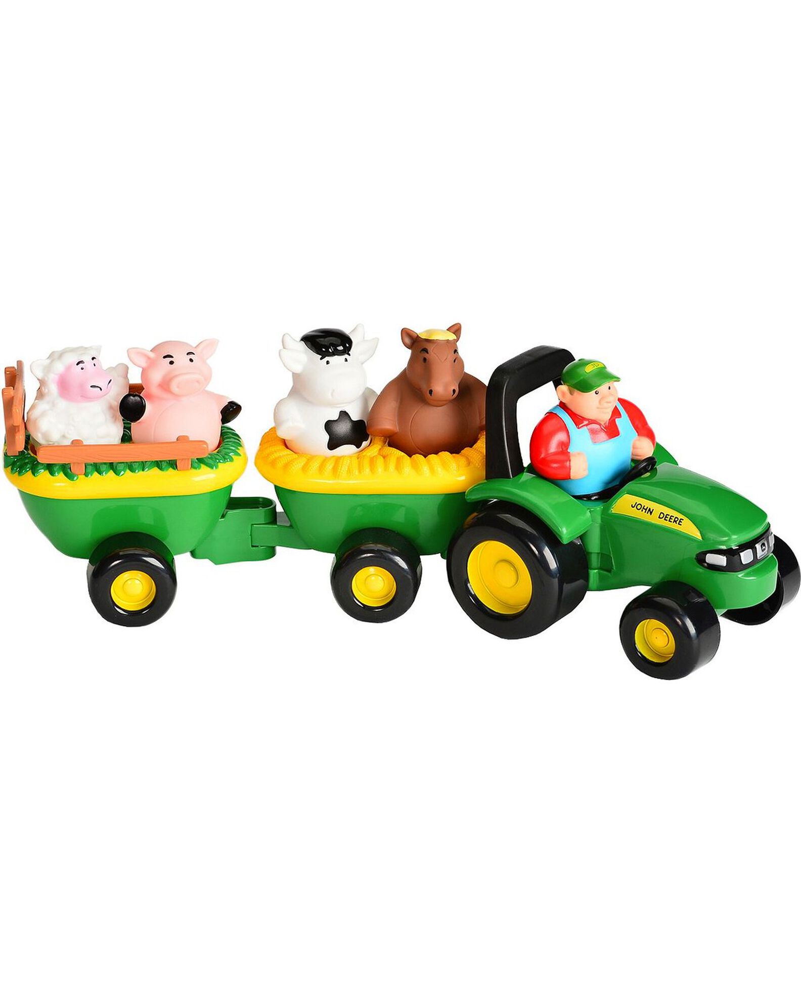 Image #1 - John Deere Animal Sounds Hay Ride Toy Set, Green, hi-res