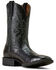 Image #1 - Ariat Men's Sport Latigo Crocodile Print Performance Western Boots - Broad Square Toe, Black, hi-res