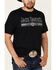 Jack Daniel's Men's Vertical Stripe Logo Graphic Short Sleeve T-Shirt , Black, hi-res