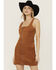 Image #1 - Blue B Women's Faux Suede Square Neck Mini Dress, , hi-res