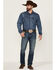Image #2 - Kimes Ranch Men's Grimes Dark Indigo Wash Denim Long Sleeve Snap Western Shirt, , hi-res