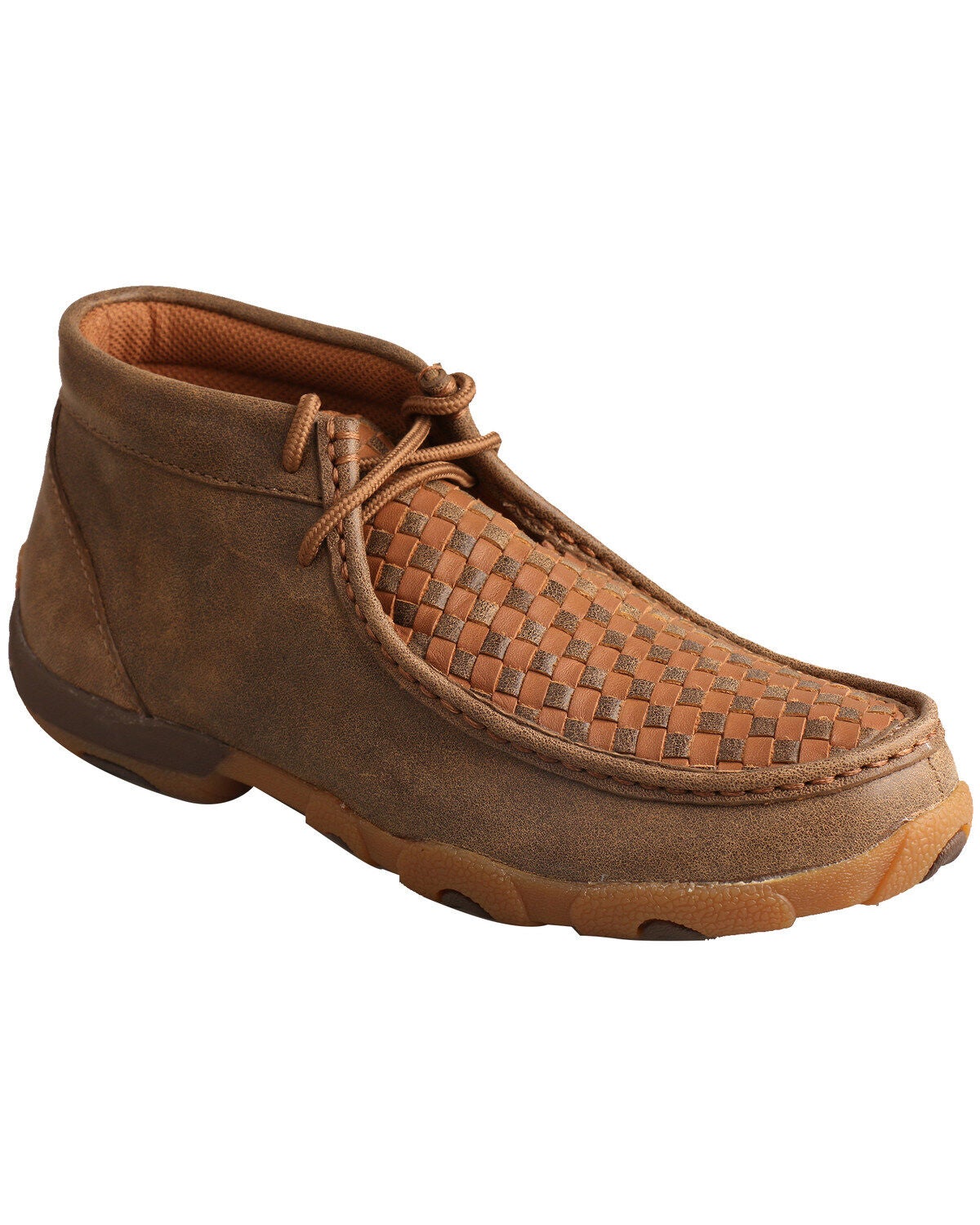 Twisted X Women's Basketweave Chukka Driving Mocs, Brown, hi-res