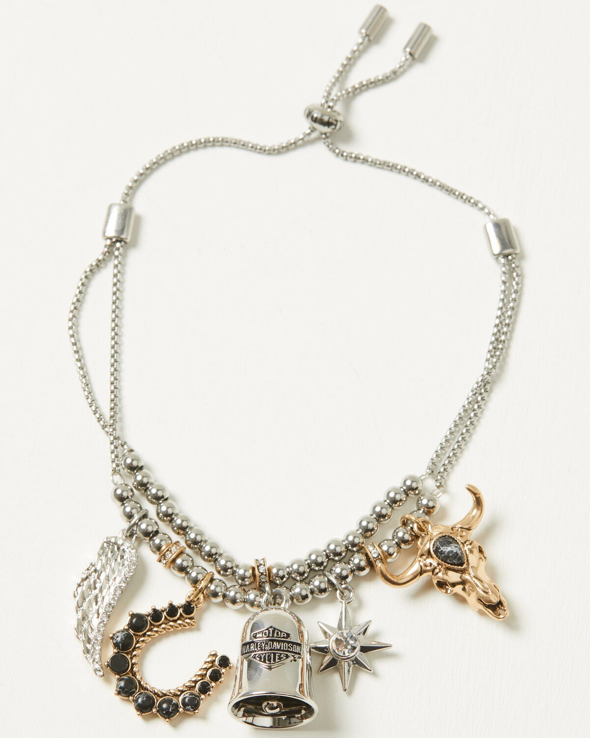 Lainey Wilson X Harley Davidson Women's Charm Bracelet, Silver, hi-res