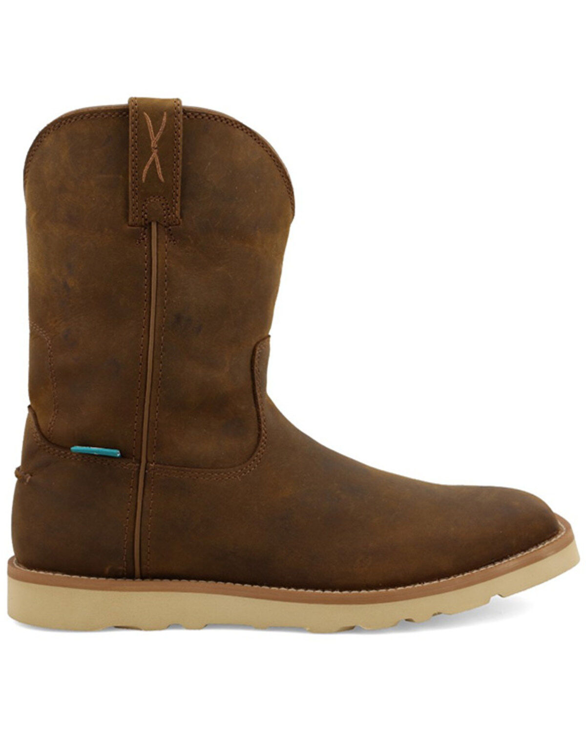Image #2 - Twisted X Men's 10" Work Pull-On Wedge Work Boots - Soft Toe, Distressed Brown, hi-res