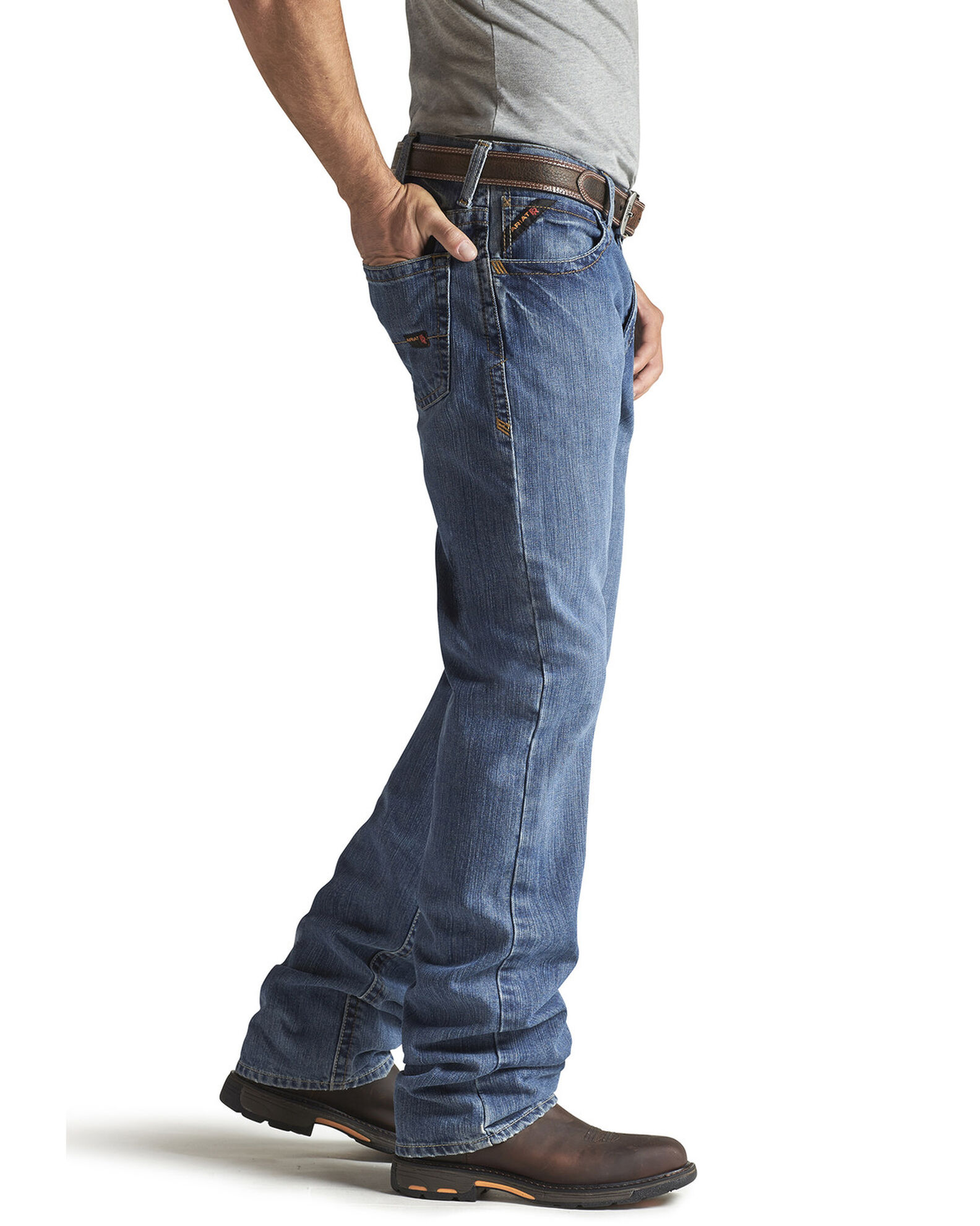 Image #6 - Ariat Men's Flame Resistant Flint M3 Loose Fit Jeans, Denim, hi-res