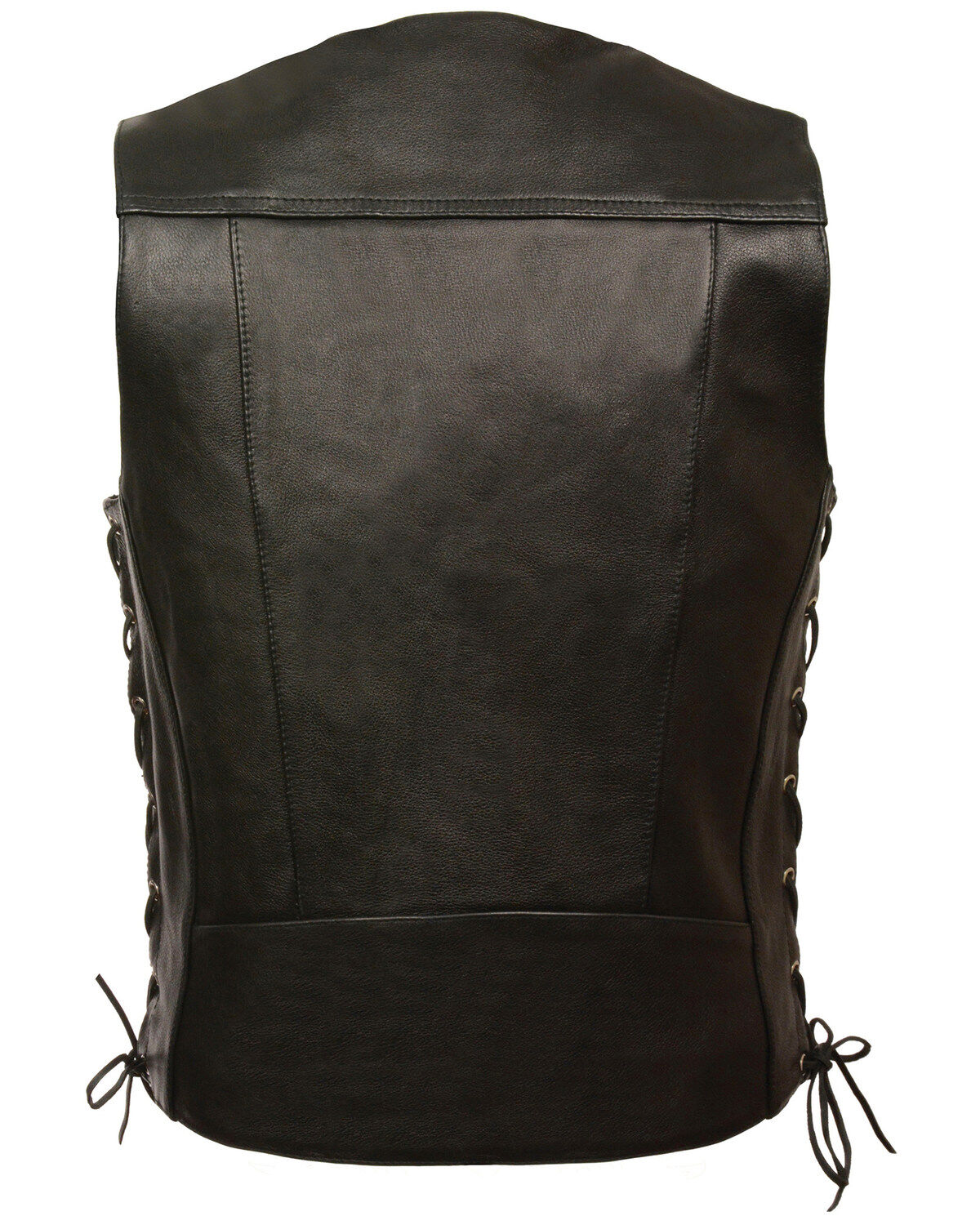 Image #2 - Milwaukee Leather Men's Buffalo Snap Side Lace Vest, Black, hi-res