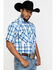 Image #3 - Resistol Men's Blue Vallecito Large Plaid Short Sleeve Western Shirt, , hi-res