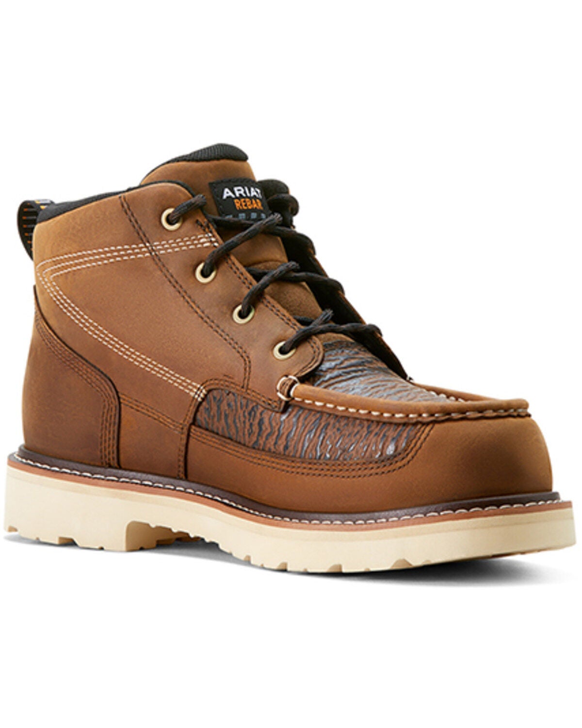 Ariat Men's 5.5" Rebar Lift Chukka Moc Work Boots - Composite Toe, Brown, hi-res