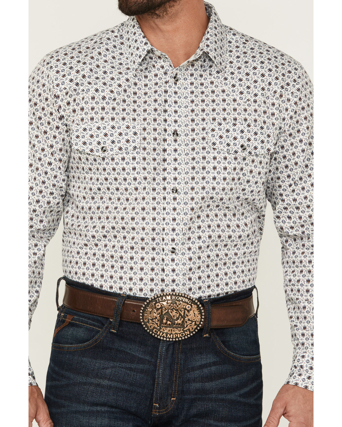 Product Name:  Gibson Trading Co Men's Star Dust Geo Print Long Sleeve Snap Stretch Western Shirt