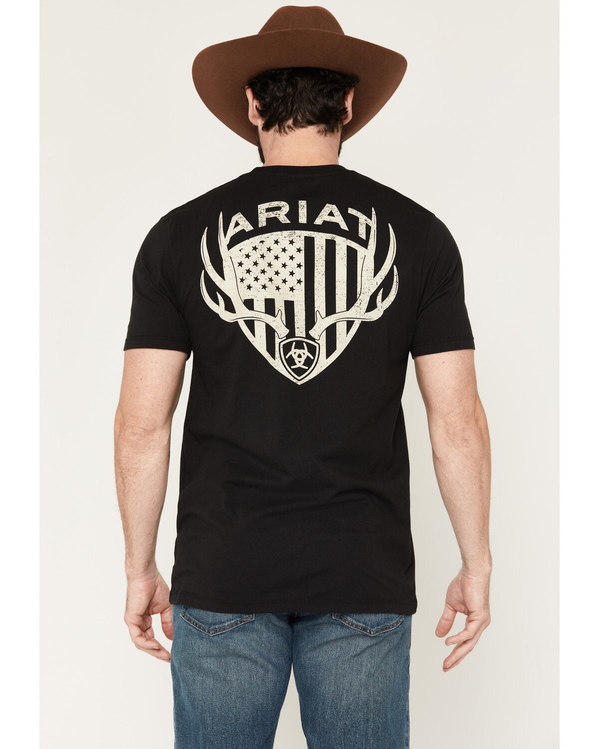 Ariat Men's Euromount Patriot Short Sleeve Graphic T-Shirt, Black, hi-res