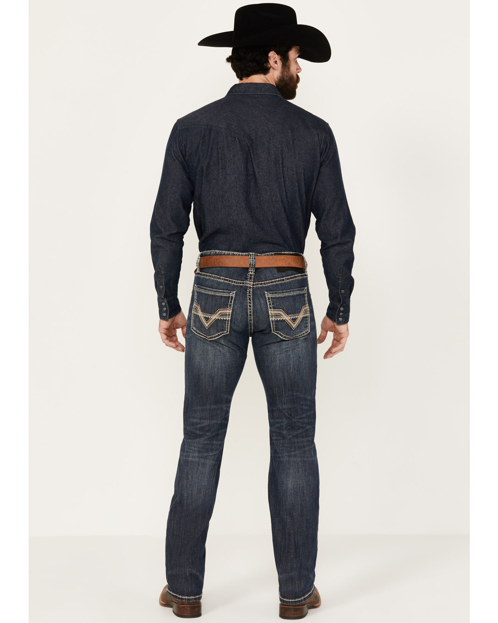 Rock & Roll Denim Men's Revolver Dark Vintage Wash Slim Straight Reflex Denim Jeans