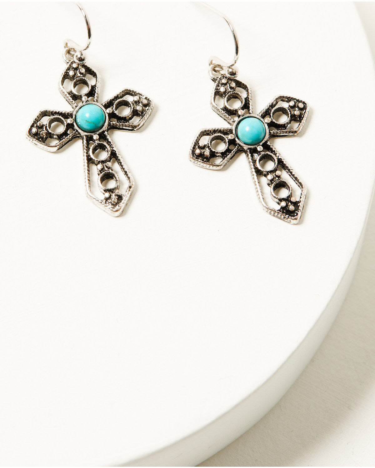 Image #3 - Shyanne Women's Stone Chip Cross Necklace and Earing Jewelry Set - 2 Piece, Turquoise, hi-res