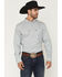 Image #1 - Cody James Men's Day Job Geo Print Long Sleeve Button-Down Stretch Western Shirt, Blue, hi-res