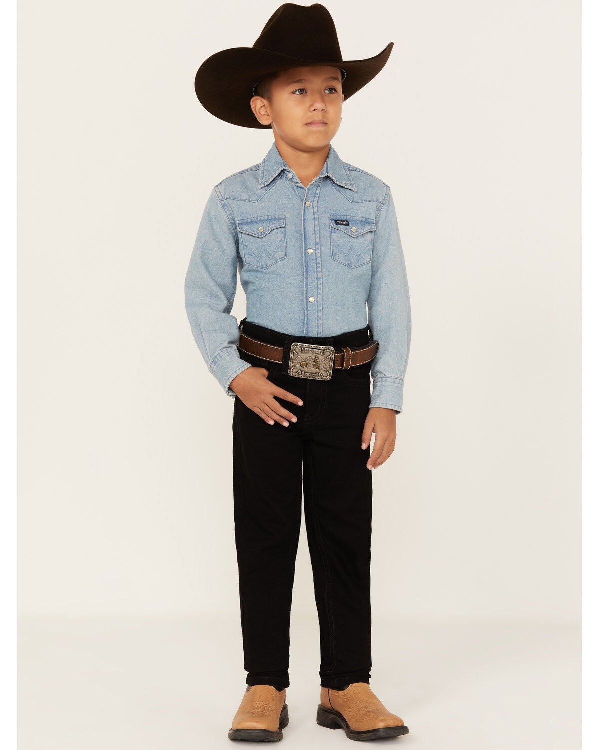 Cody James Little Boys' Night Rider Straight Leg Jeans, Black, hi-res