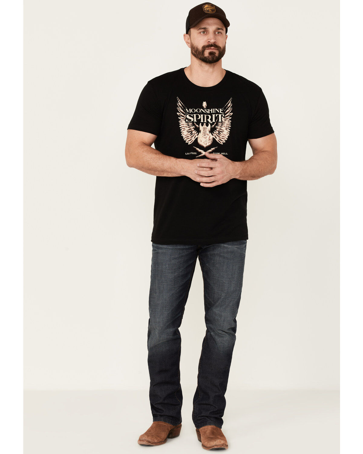 Image #2 - Moonshine Spirit Men's Guitar Wings Graphic Short Sleeve T-Shirt, Black, hi-res