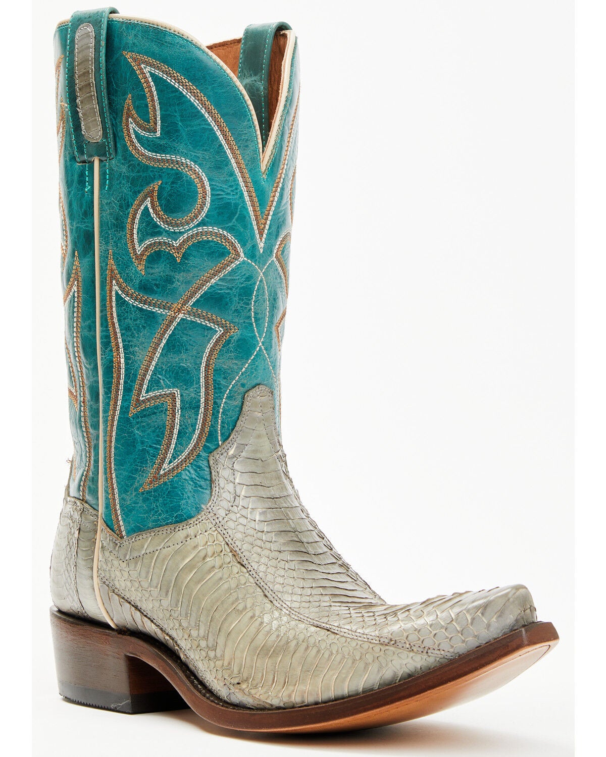 Dan Post Men's Exotic Snake Western Boots - Snip Toe, Grey, hi-res