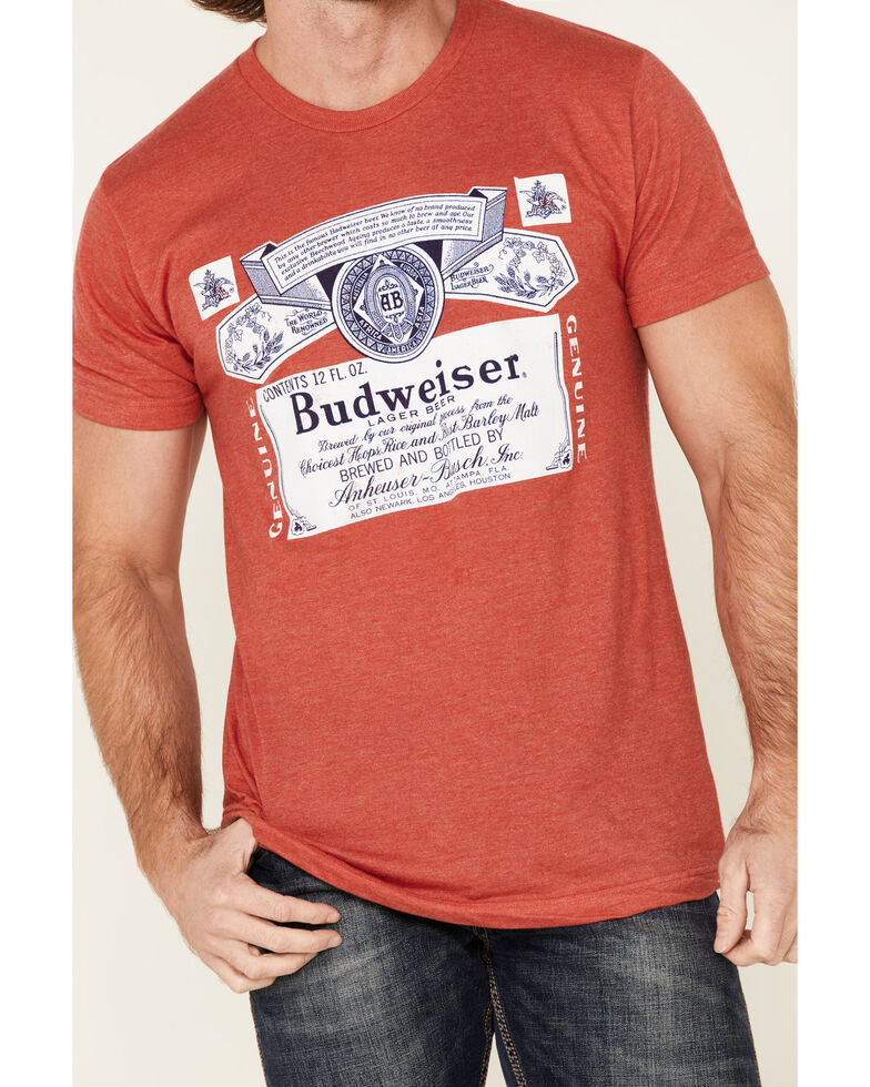 Brew City Beer Gear Men S Budweiser Label Graphic T Shirt - Beer label t shirts