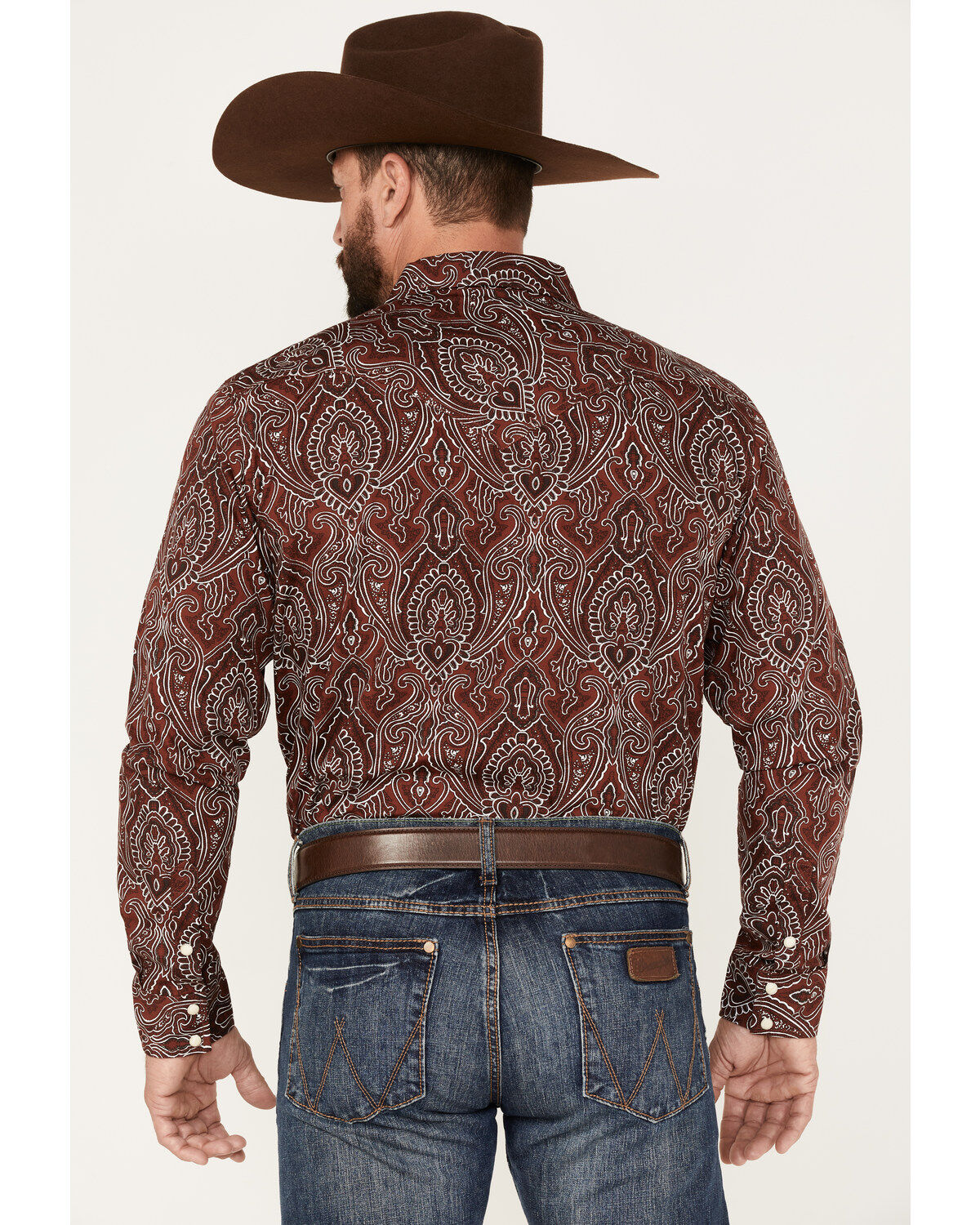 Image #4 - Cody James Men's Conquistador Paisley Print Long Sleeve Snap Western Shirt, , hi-res