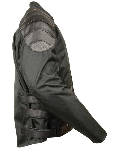 Image #2 - Milwaukee Leather Men's Assault Style Leather/Textile Racer Jacket - Big & Tall, Black, hi-res