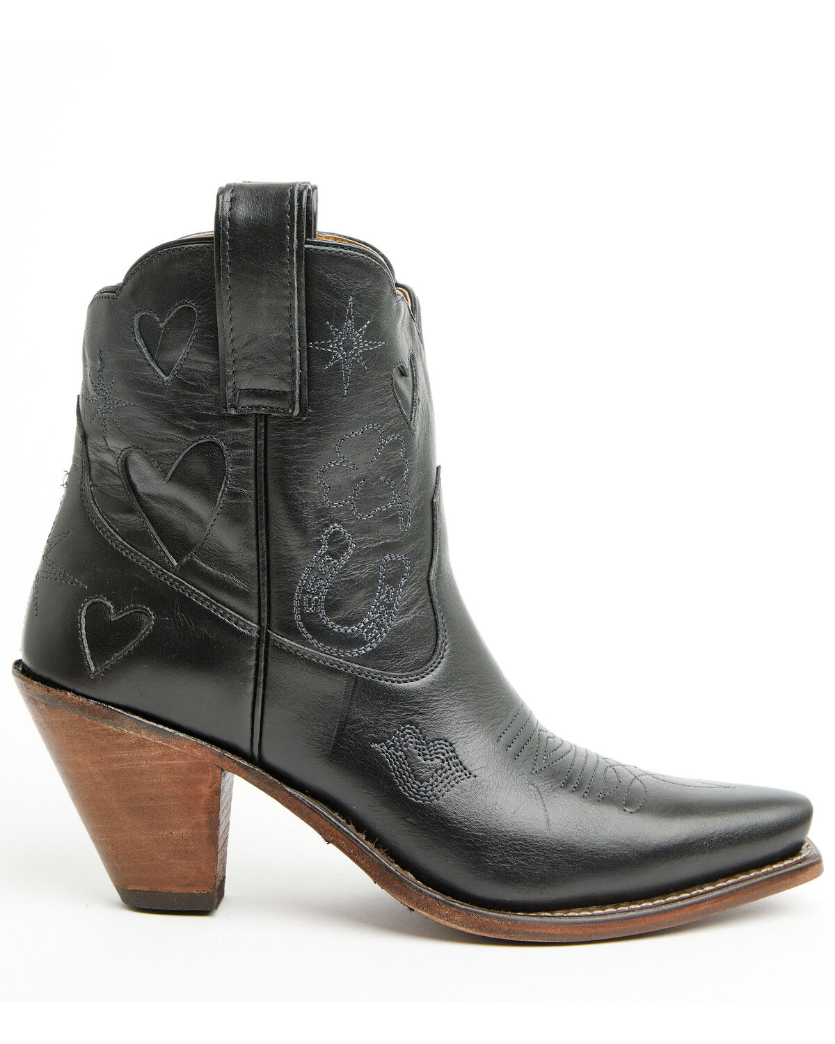 Image #2 - Besita Boots Women's The Lucky Inlay Western Booties - Snip Toe, Black, hi-res