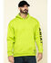 Image #1 - Ariat Men's Lime Heather Rebar Graphic Hooded Work Sweatshirt, Green, hi-res