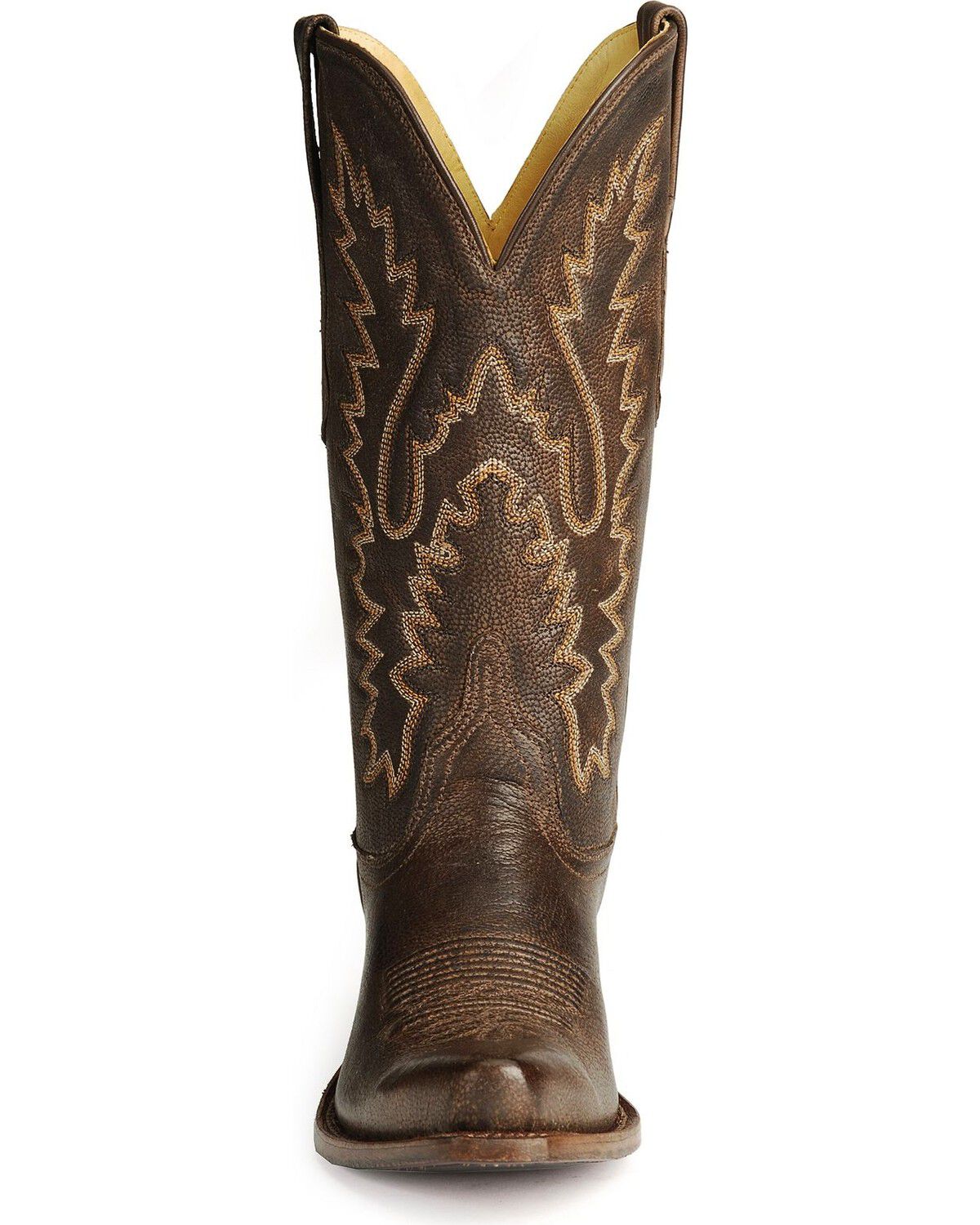 Image #4 - Old West Women's Distressed Leather Western Boots  - Snip Toe, , hi-res