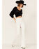 Beyond The Radar Women's Velvet Tie Back Crop Top, Black, hi-res