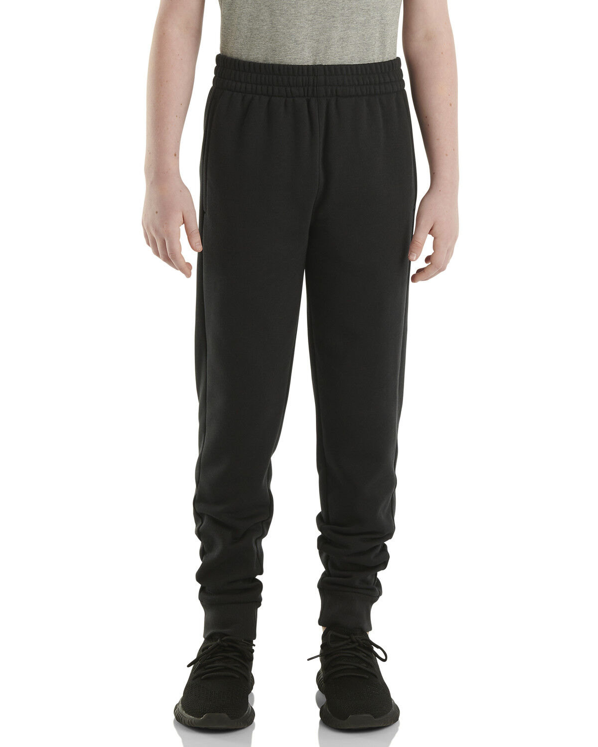 Image #2 - Carhartt Boys' Fleece Logo Sweatpants, Black, hi-res