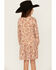 Image #4 - Hayden LA Girls' Floral Drop Waist Mini Dress, Rust Copper, hi-res