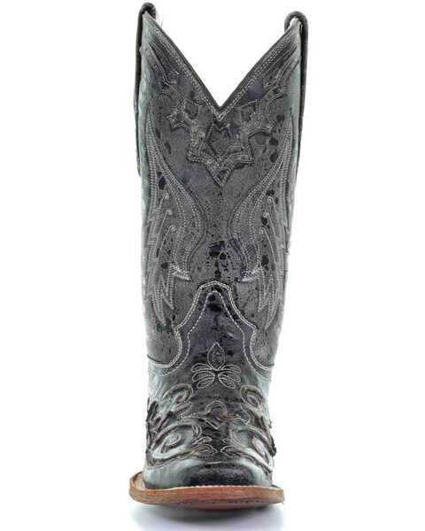 Image #4 - Corral Women's Vintage Python Inlay Western Boots - Square Toe, Black, hi-res