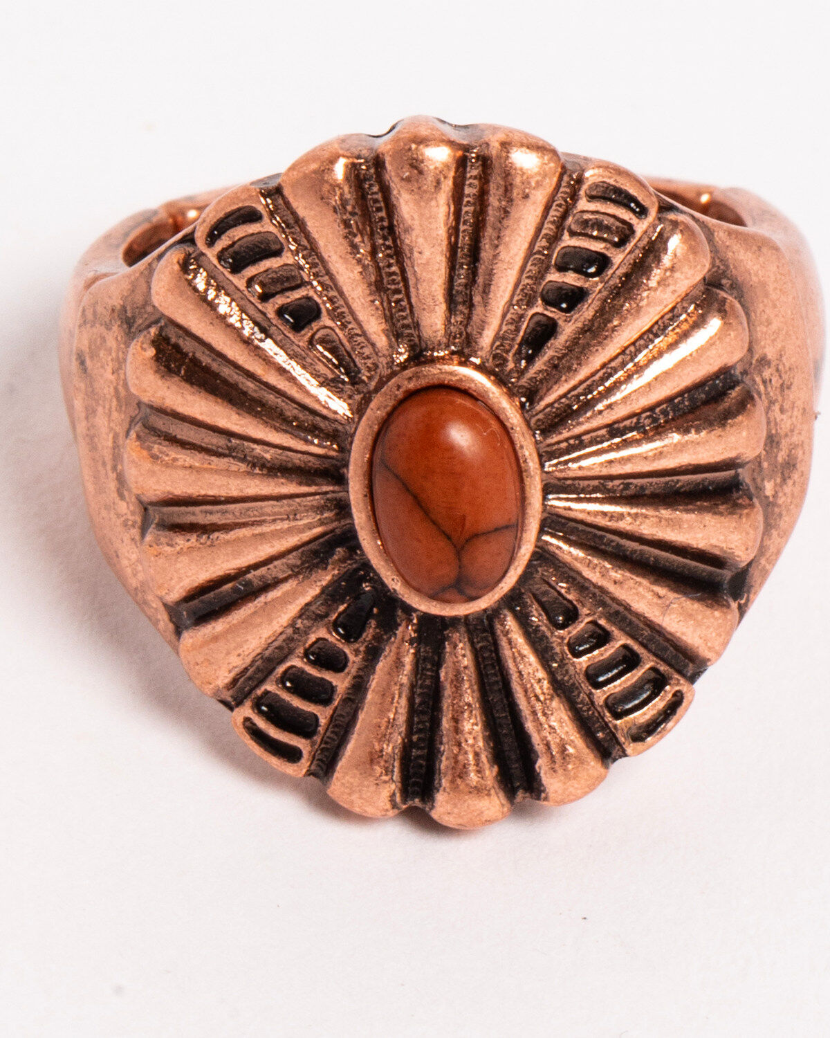 Image #1 - Shyanne Women's Texas Rose Stretch Concho Ring, Rust Copper, hi-res