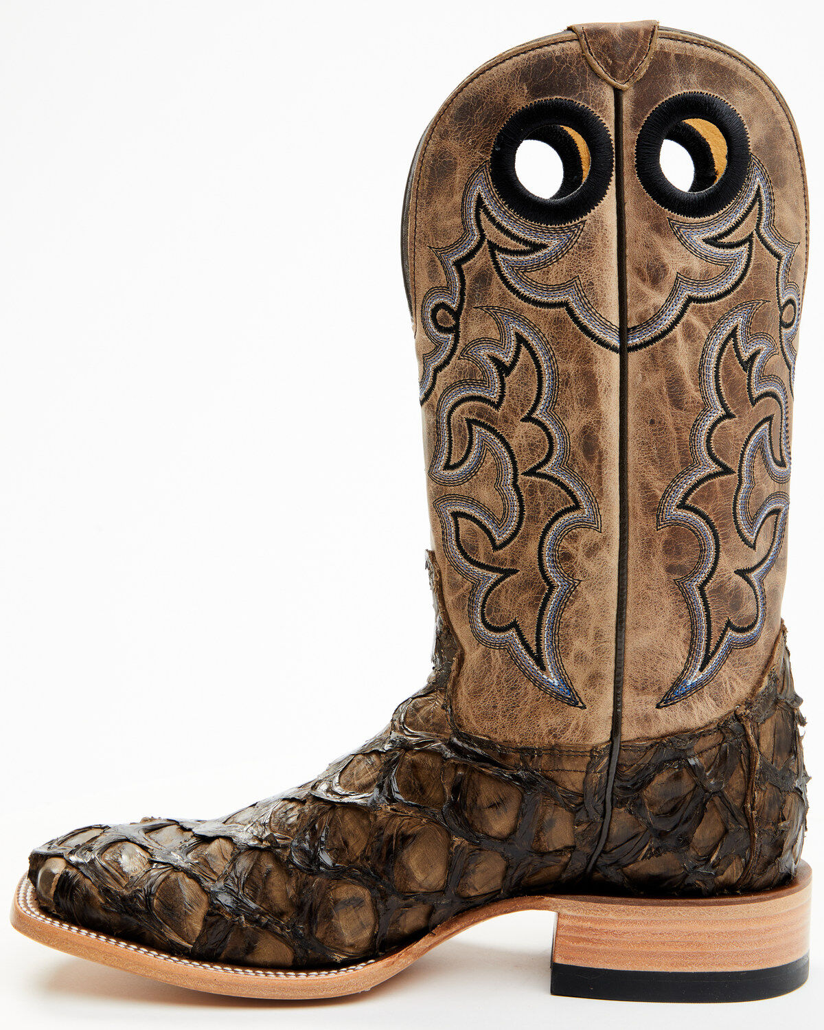 Image #3 - Cody James Men's Exotic Pirarucu Western Boots - Broad Square Toe, Brown, hi-res