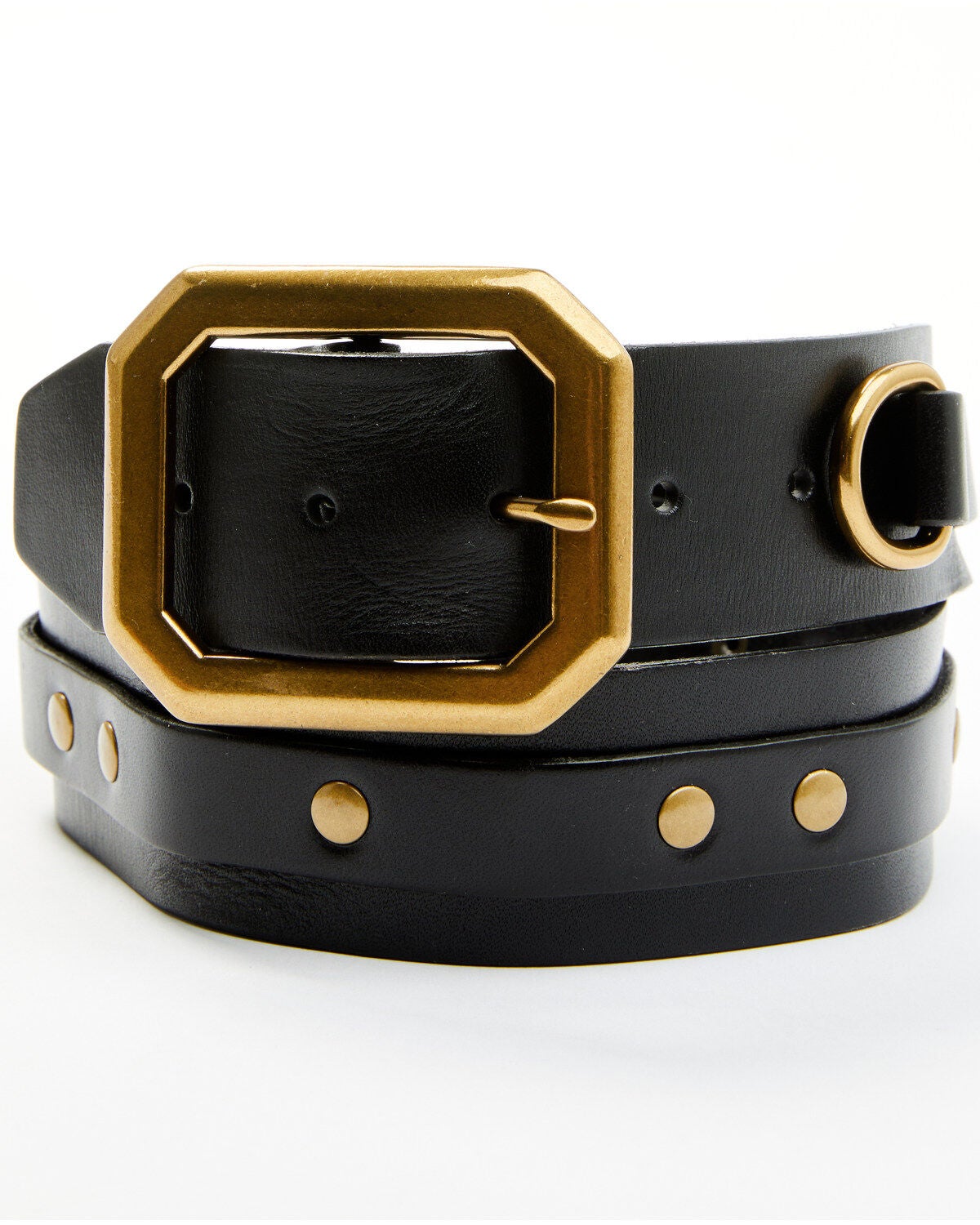 Brothers and Sons Men's James Utility D-Ring Buckle Belt, Black, hi-res