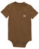 Image #1 - Carhartt Infant Boys' Short Sleeve Pocket Onesie , Brown, hi-res