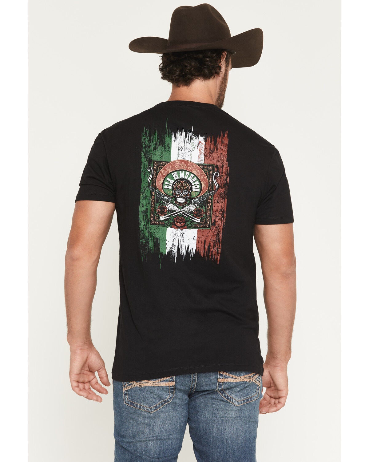 Moonshine Spirit&reg; Men's Fear Not Dia De Los Muertos Short Sleeve Graphic T-Shirt, Black, hi-res