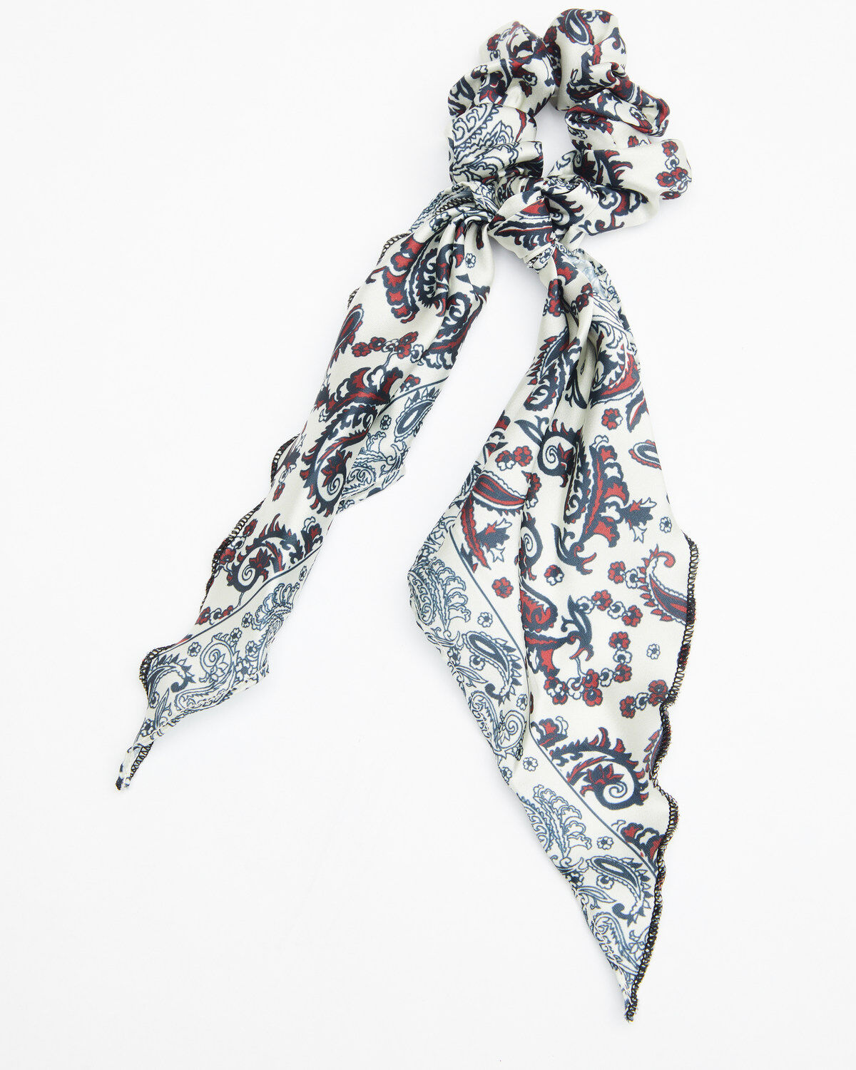 Image #1 - Idyllwind Women's Not Your Average Bandana Scrunchie, Cream/blue, hi-res
