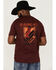 Image #4 - RANK 45® Men's Buck Logo Short Sleeve Graphic T-Shirt , Burgundy, hi-res