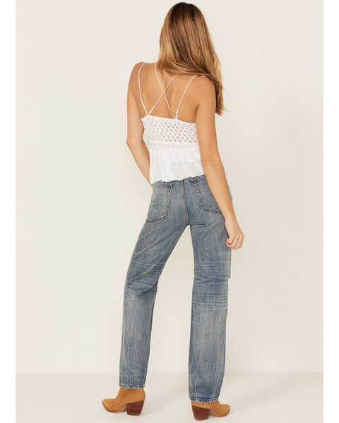 Image #3 - 7 For All Mankind Women's Easy Straight Distressed Denim Jeans, Blue, hi-res